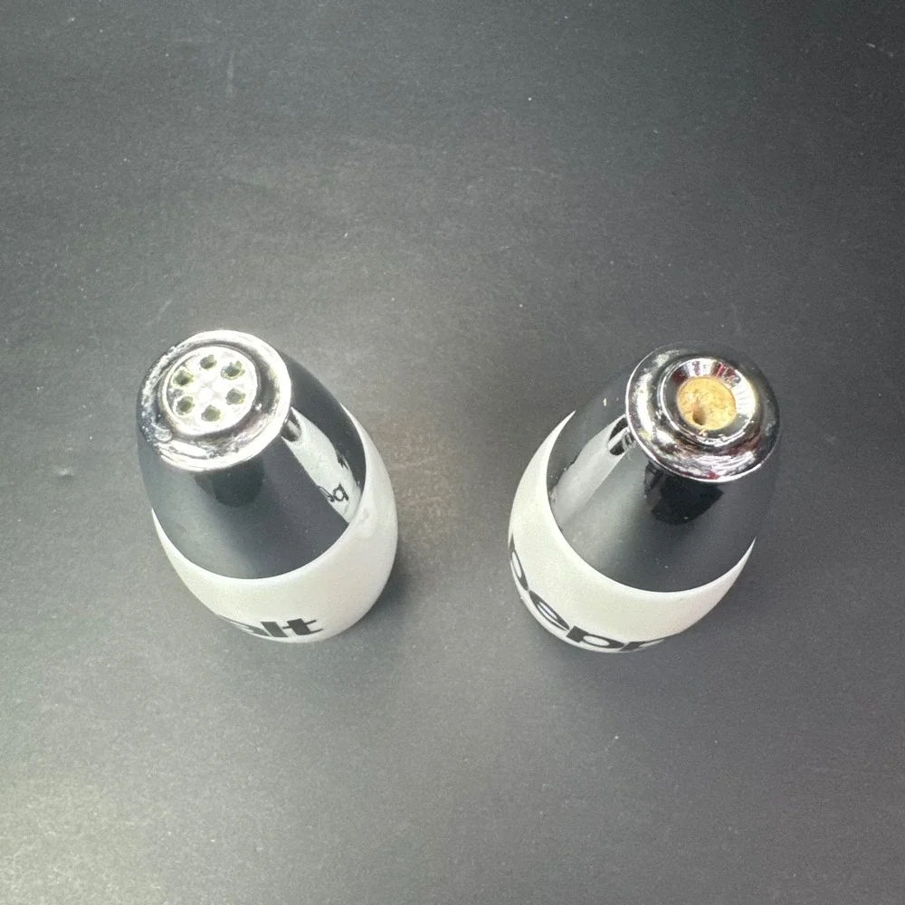 Gemco Vintage‎ White Ceramic Salt Pepper Shakers Chrome Tops Mid Century Modern